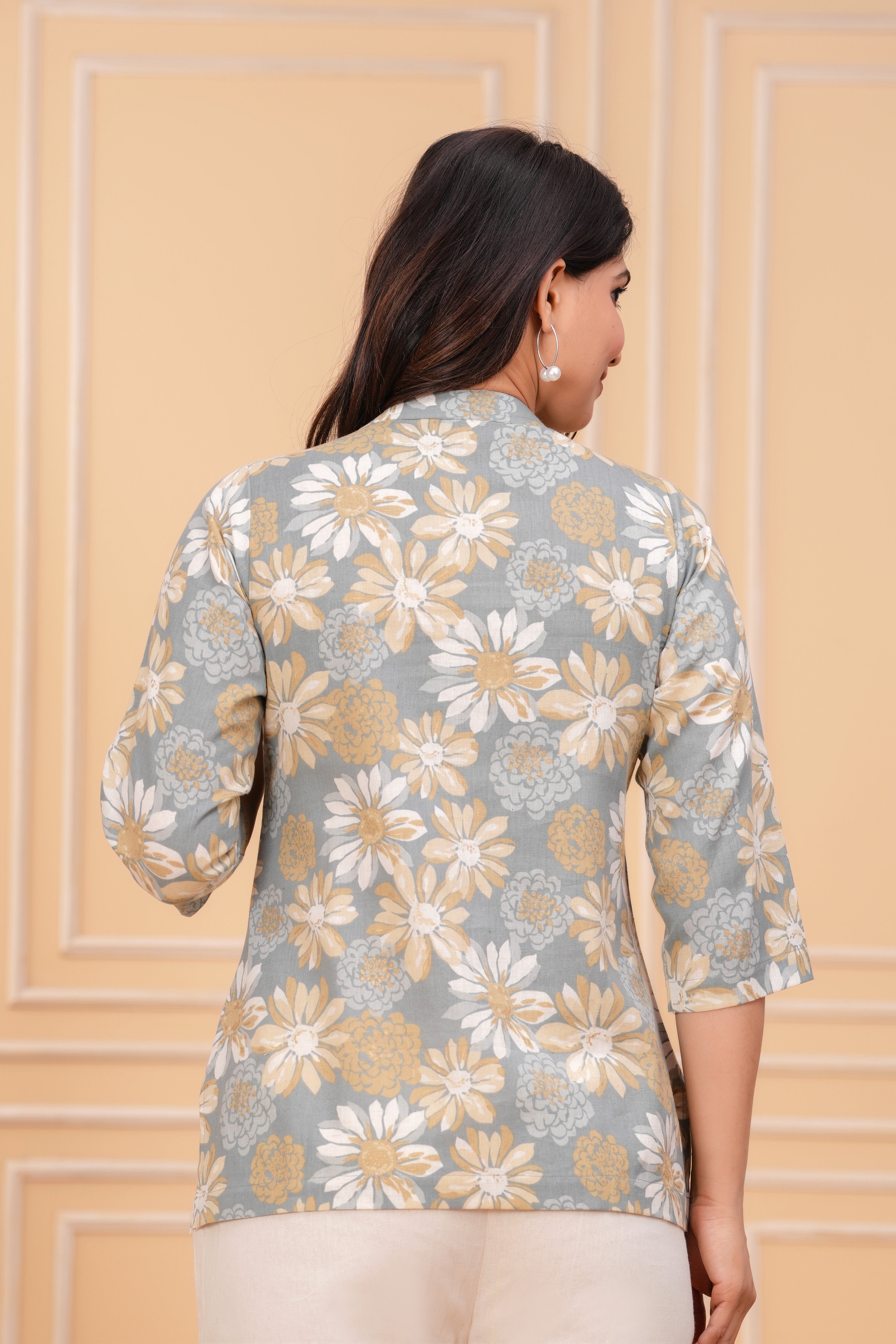 Printed Linen Short Kurti